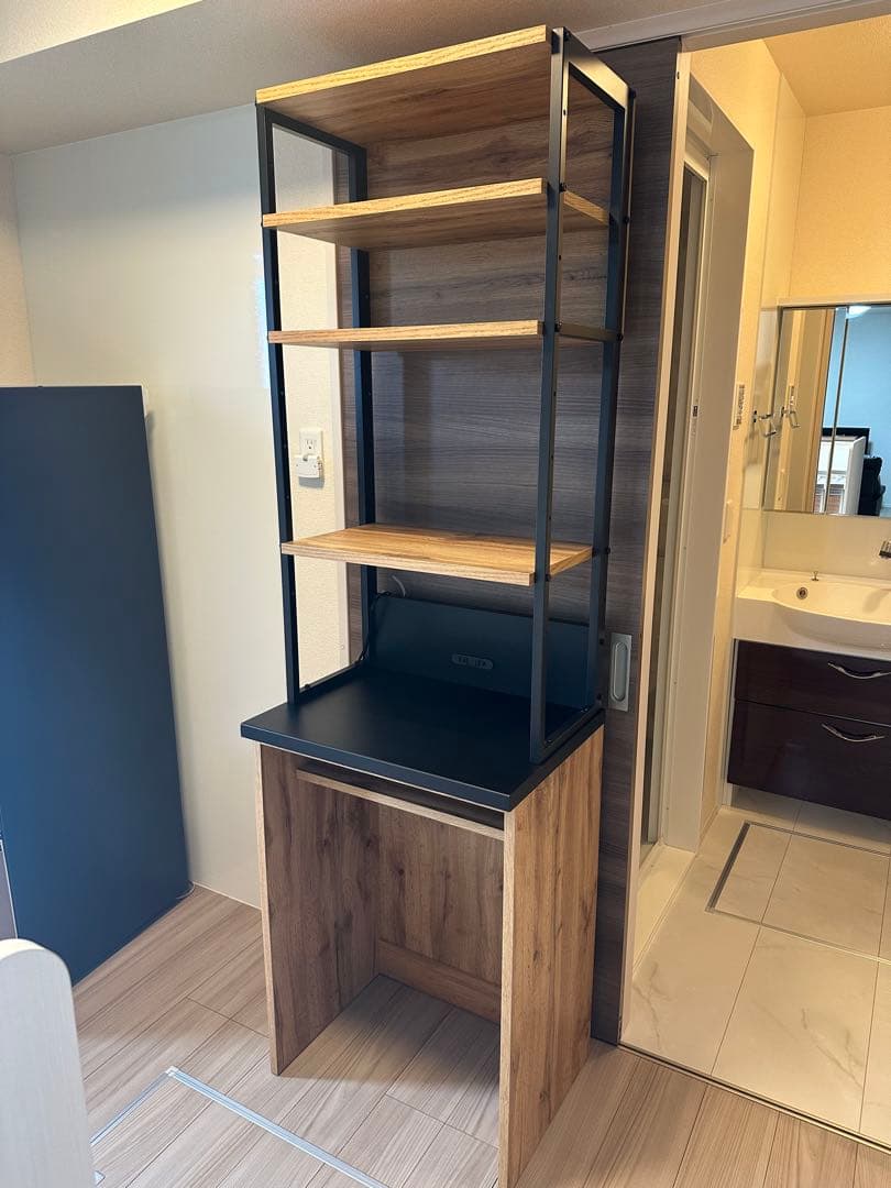 美品【ニトリ】レンジボード(IM301 60OP LBR)