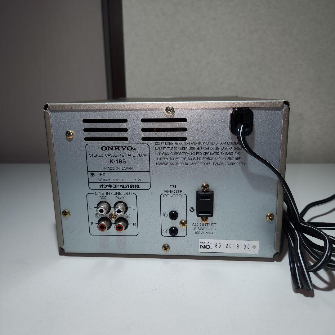 ONKYO カセット ステレオ テープ デッキ K-185　(中古品)