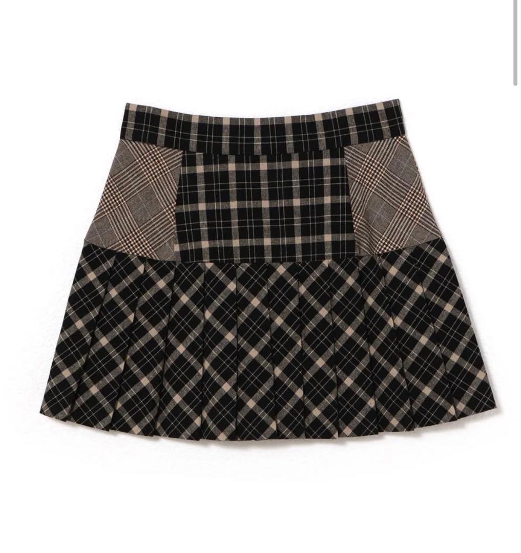 スカート coco check pleats skirt