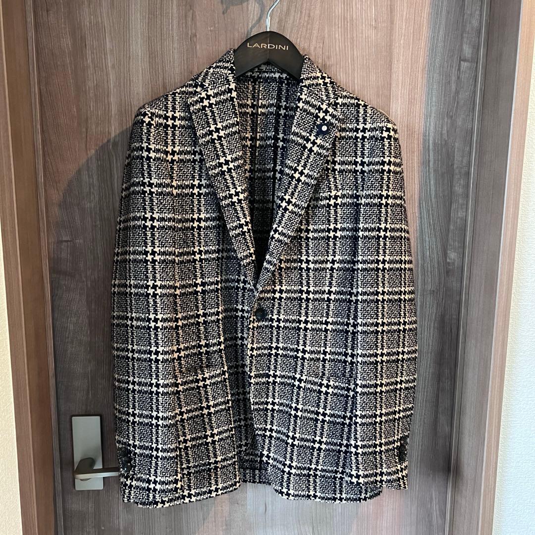 LARDINI テーラードジャケット チェック柄