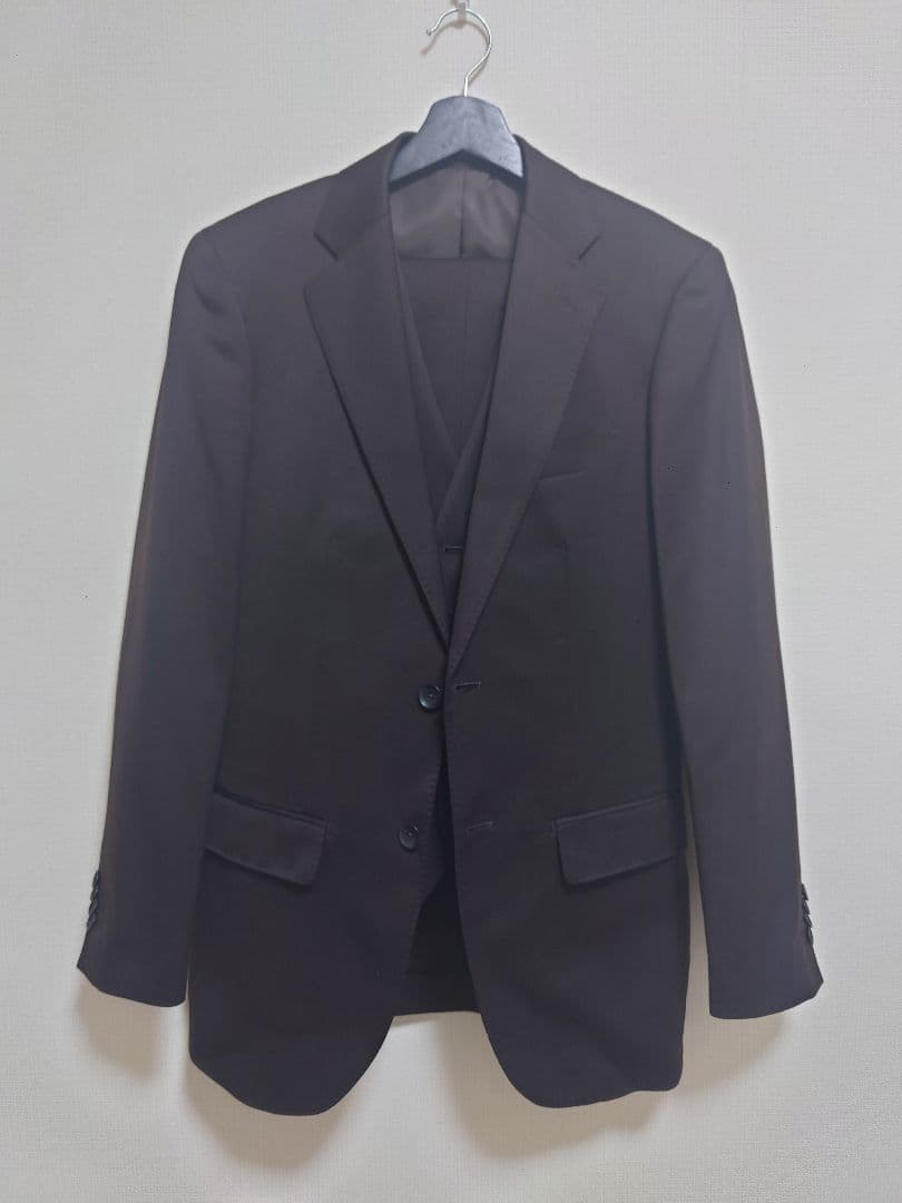 P.S.FA スーツ ブラウン 無地　スリーピース サイズY7