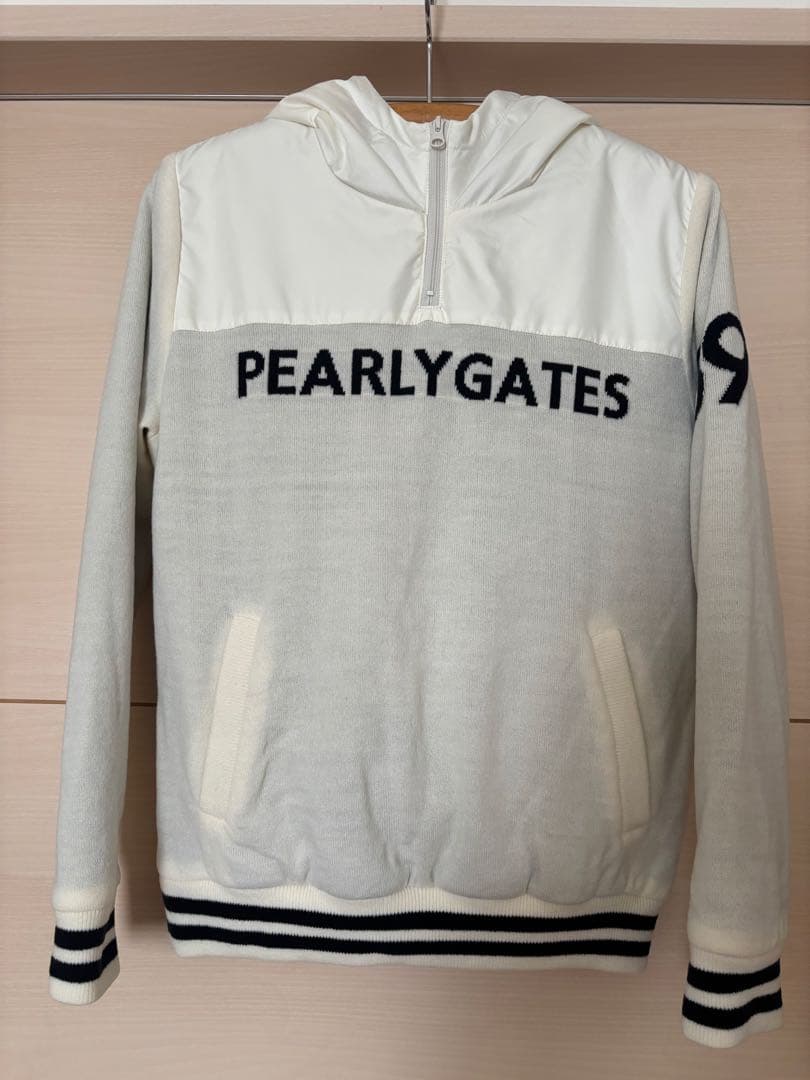 美品／パーリーゲイツ　裏地付きハーフジップ　レディースニットパーカー