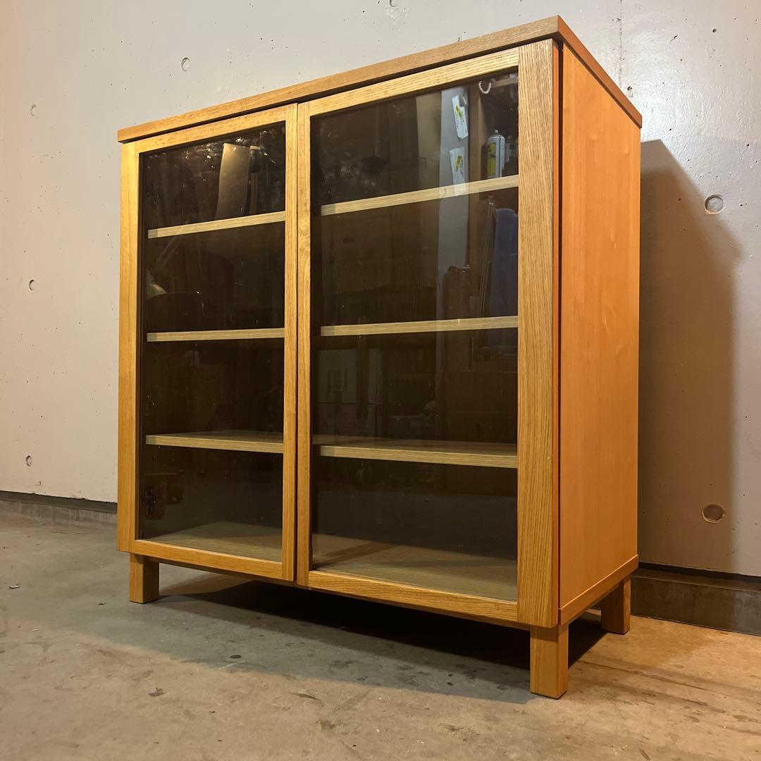 elecca ★無印 オーク材キャビネット・ガラス扉