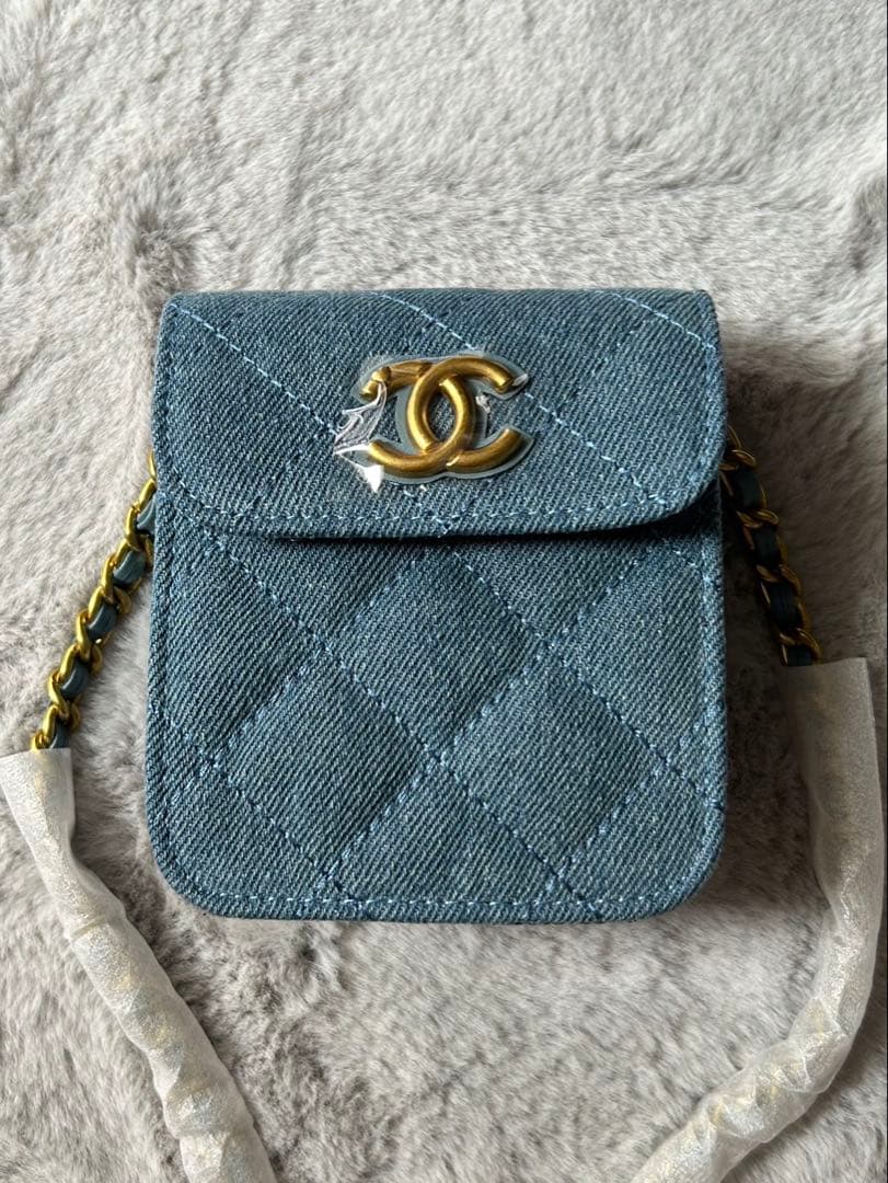 CHANEL ノベルティ チェーン ショルダーバッグ ポシェット デニム
