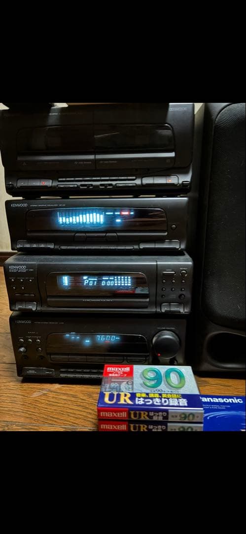 KENWOOD ミニコンポ ブラック スピーカー付き