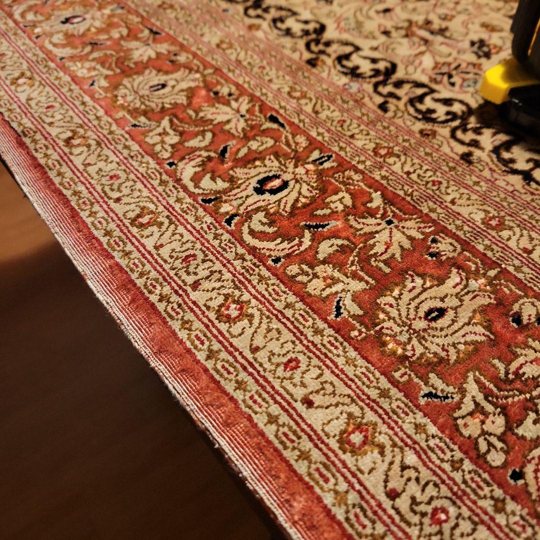 シルク ペルシャ 手織 絨毯 77×125cm