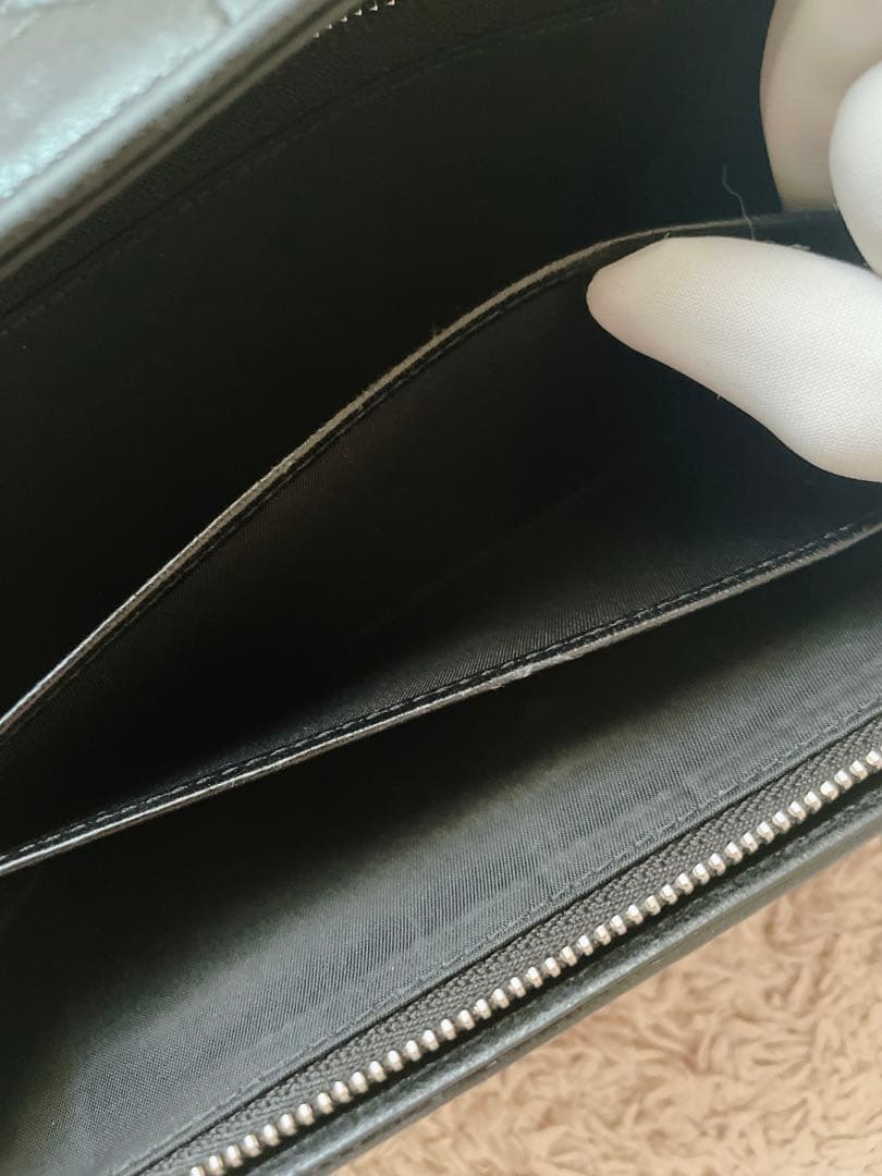 DIOR レディ ディオール チェーンウォレット 長財布　ブラック黒　ラムスキン