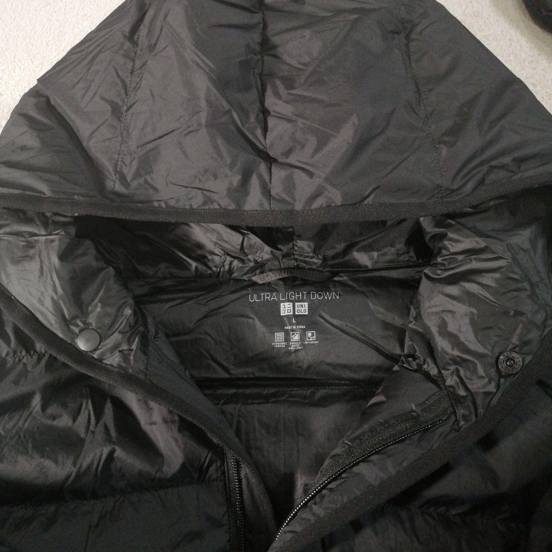 ユニクロ　ウルトラライトダウンフーデッドコート　ブラック　Ｌ