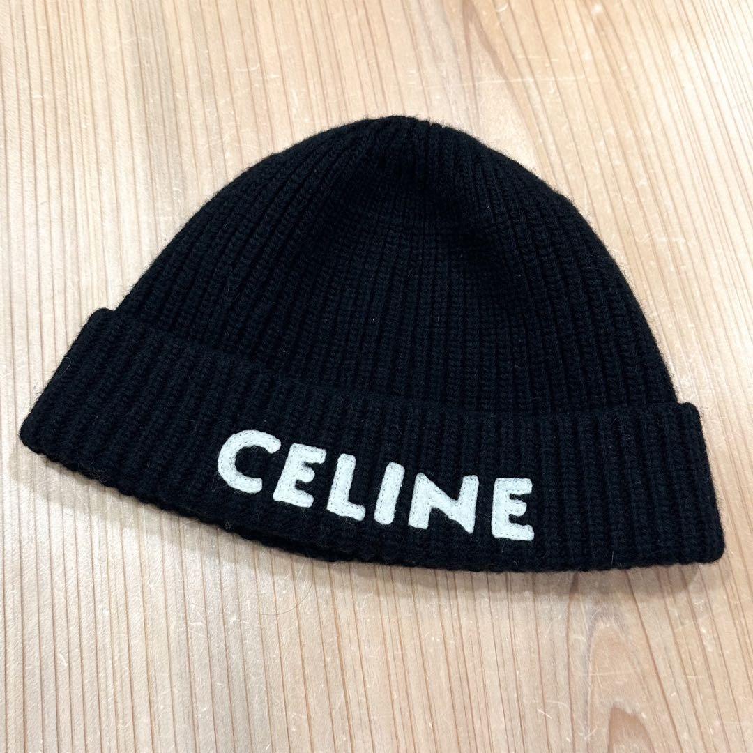 CELINE ニット帽 ビーニー ロゴ エンブロイダリー2A61W535Q