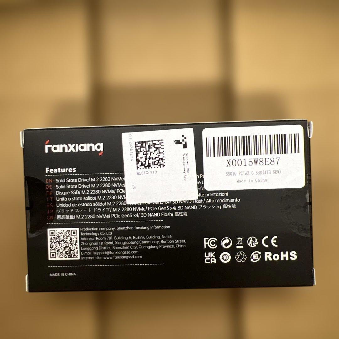 内蔵型SSD 355 fanxiang S501Q SSD 1TB M.2 NVMe 2280