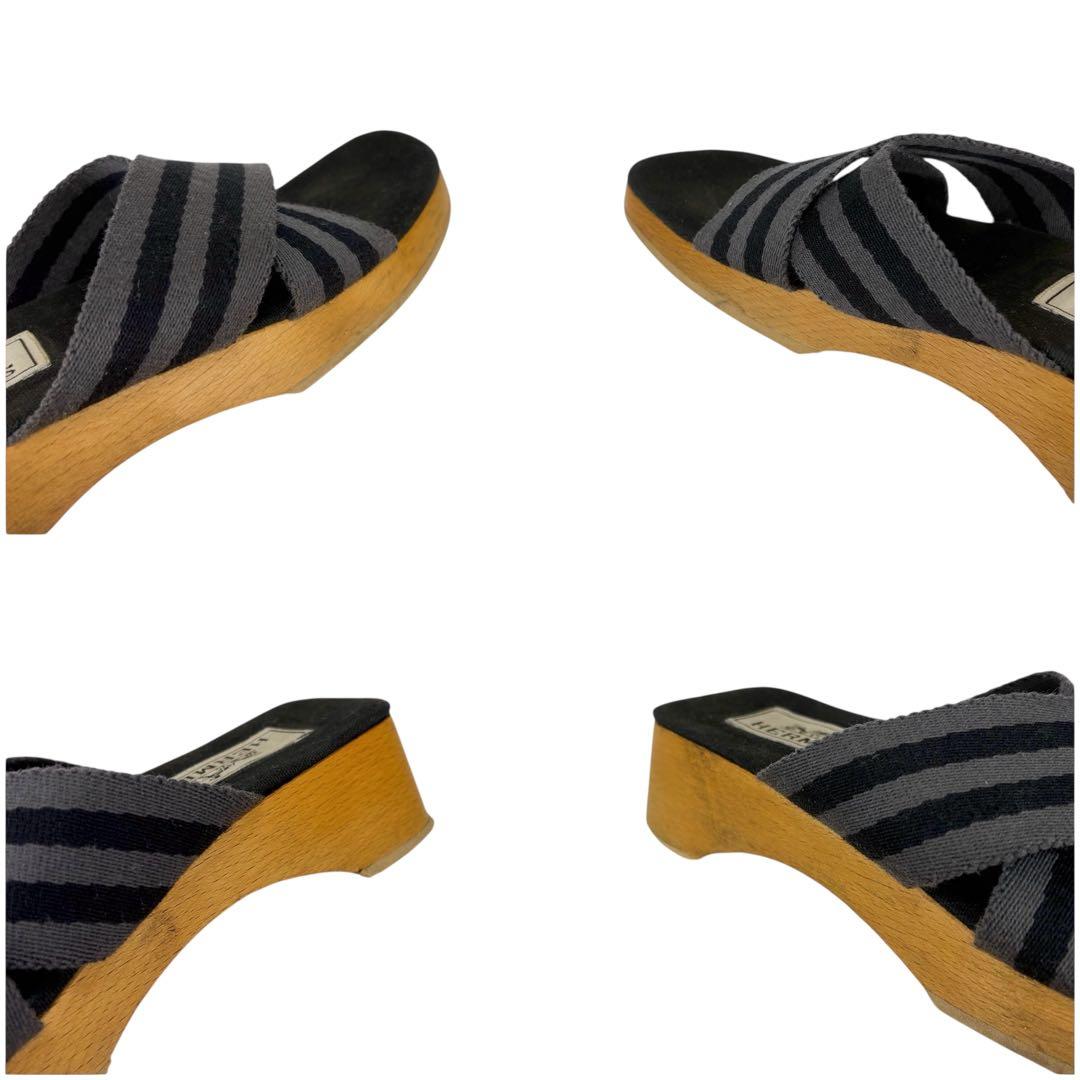 エルメス HERMES エールライン フールトゥ サナリー ブラック サンダル