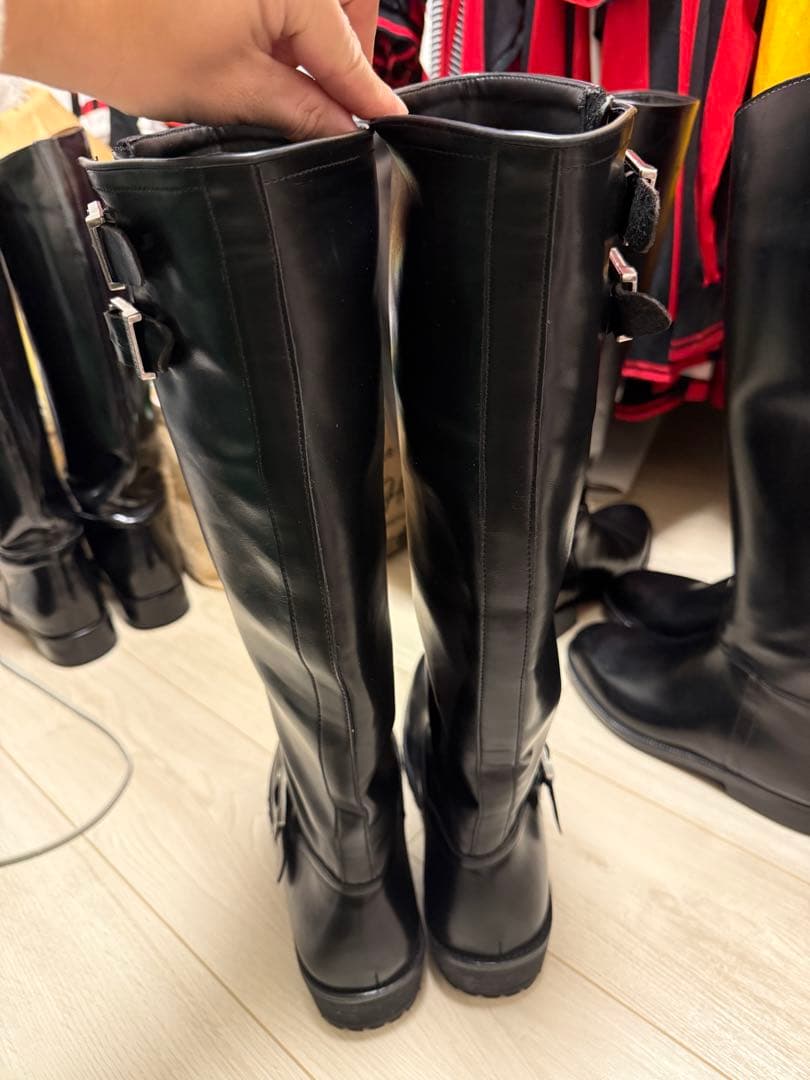 メンズ　ロングブーツ　乗馬、コスプレ、本革　レザー　エンジニアブーツ　日本軍