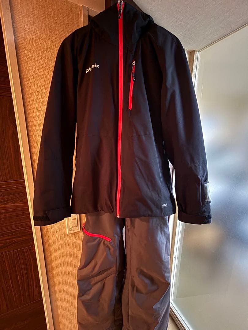 phenix スキーウェア ブラック/レッド セットアップ