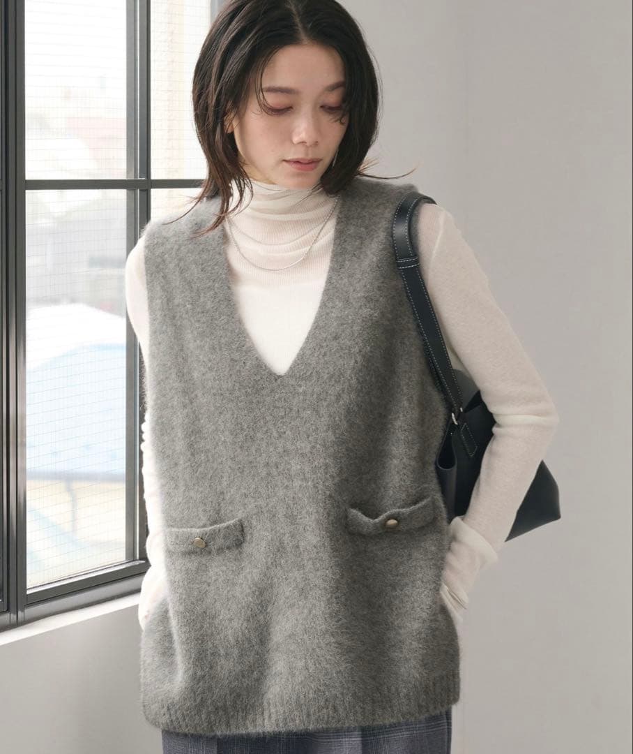 《新品タグ付き》green label relaxingヘアリー ニット ベスト