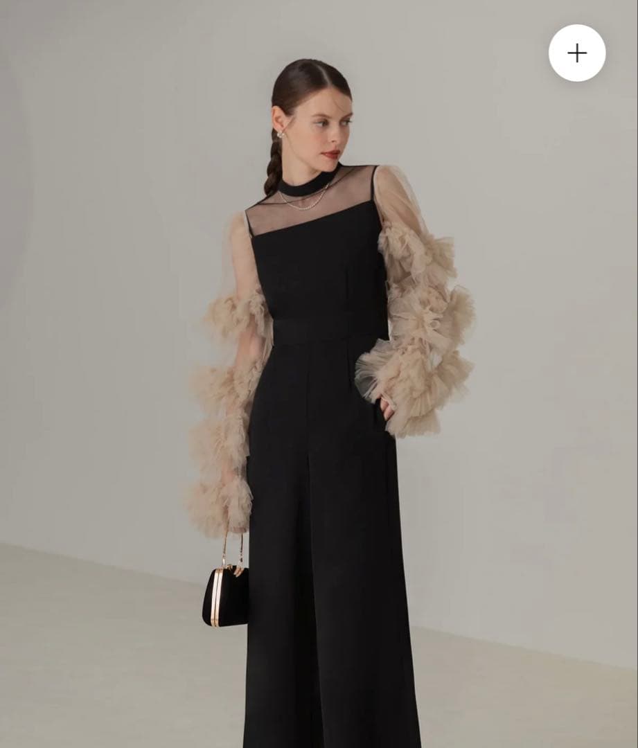 （完売品）leja ボリュームチュールスリーブオールインワンパンツドレス