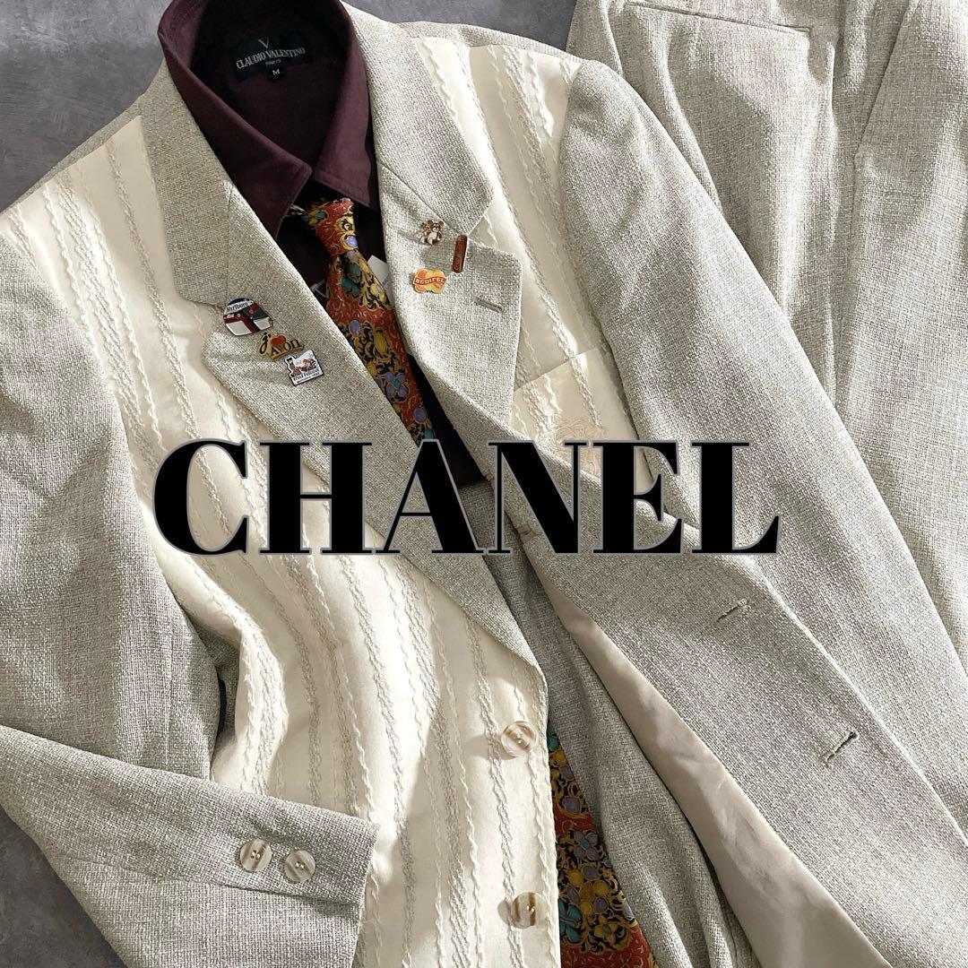 【1点物】ジャガード織 コンビネーションセットアップスーツ×CHANELネクタイ