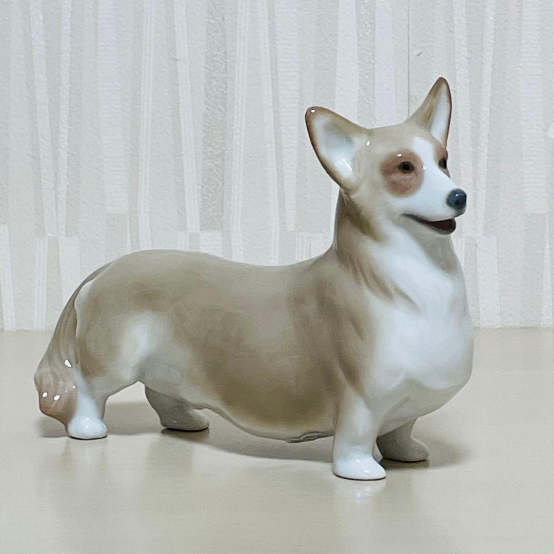 Lladro リヤドロ ウェルシュ コーギー フィギュリン 置物 犬 陶器製