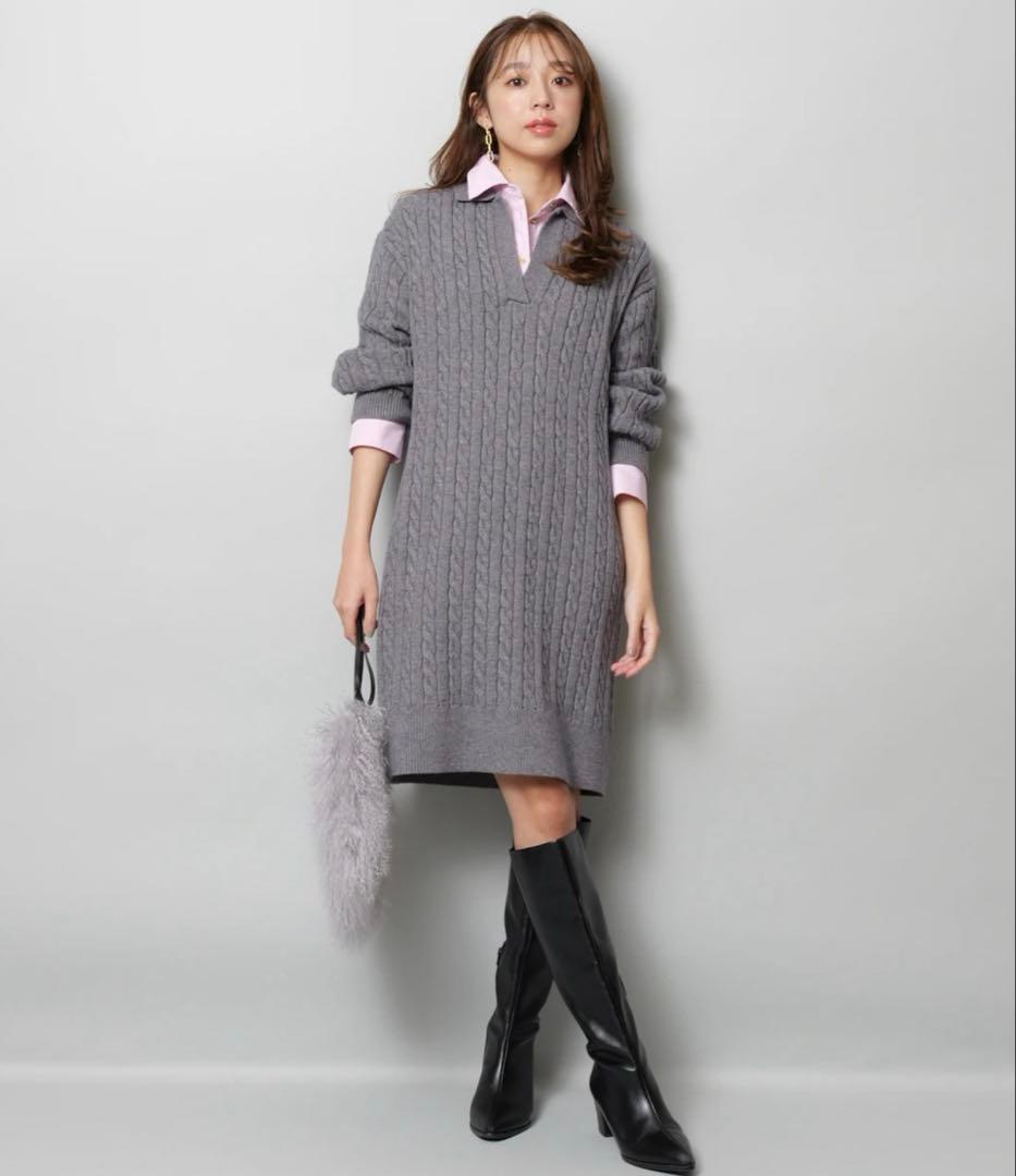 新品レイヤードケーブルミニワンピース