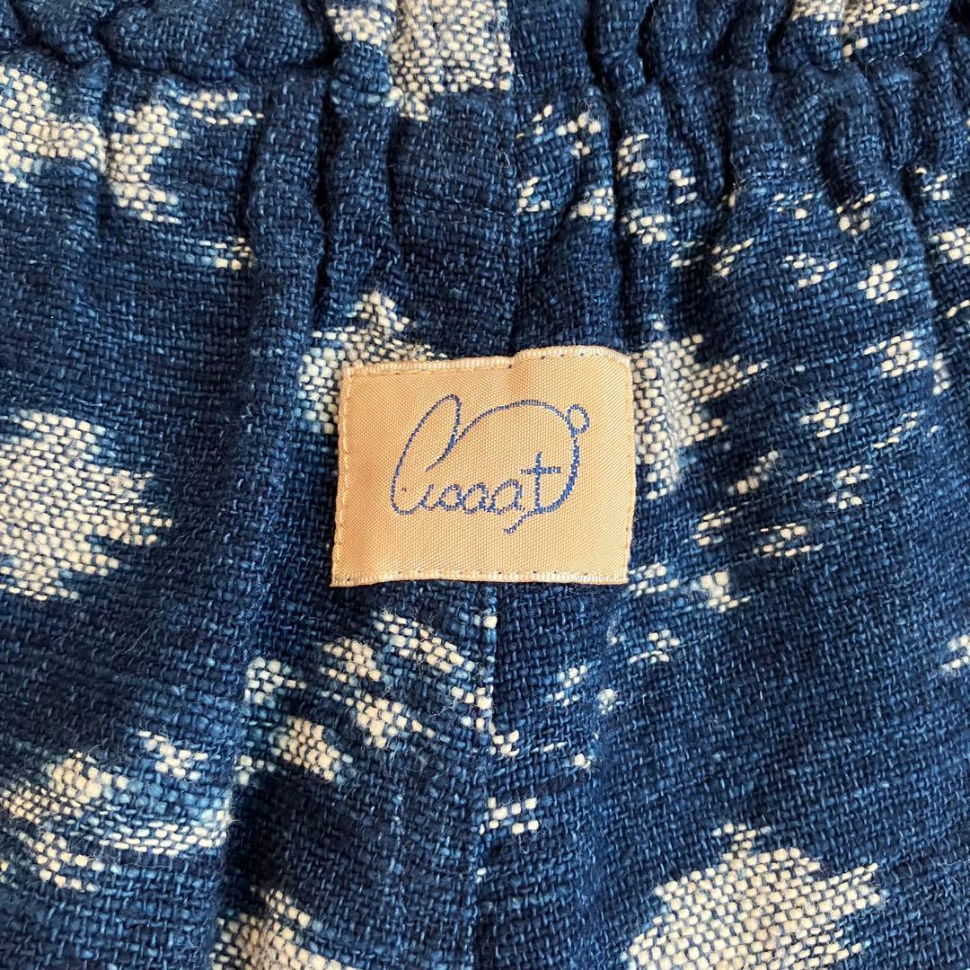 sorairo★うさとの服 藍染風・ヘンプ混 イカパンツ／巻きスカート風