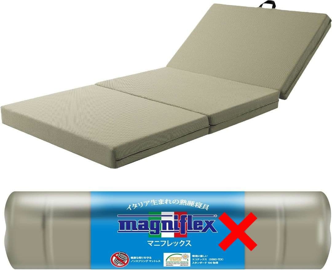 マニフレックス メッシュウィング 三つ折り高反発マットレスシングル ミッドグレー