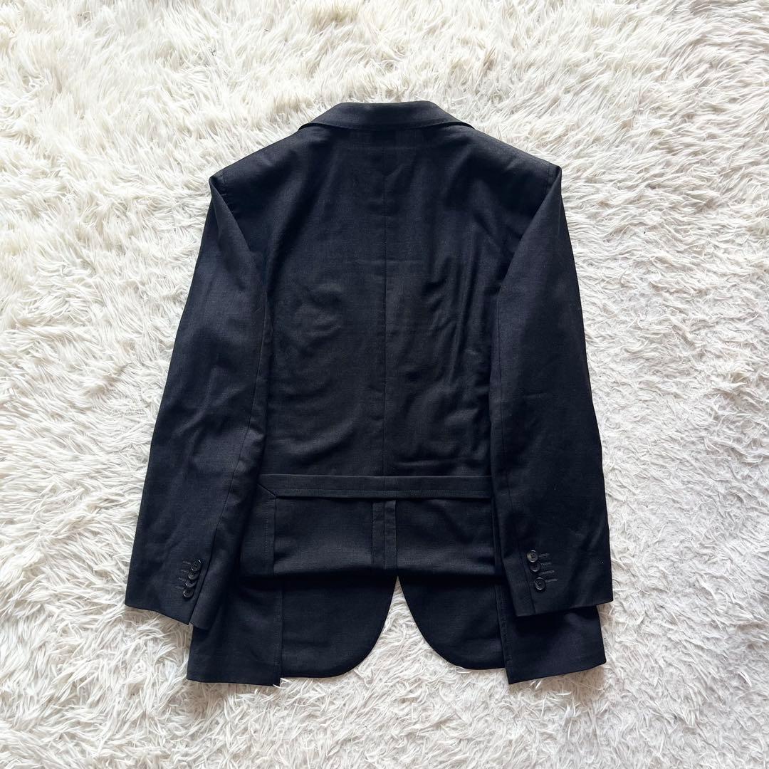 <美品>LARDINI ダークグレー ウール 春夏 ジャケット サイズ48