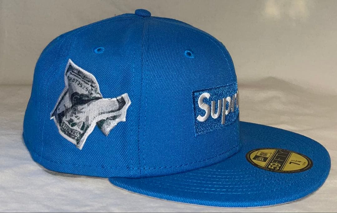 supreme Money Box Logo New Era 7 1/4 ブルー