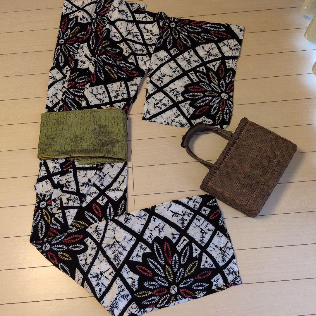 つ*子様 有松鳴海絞りの珍しい柄行の浴衣　手縫い仕立て