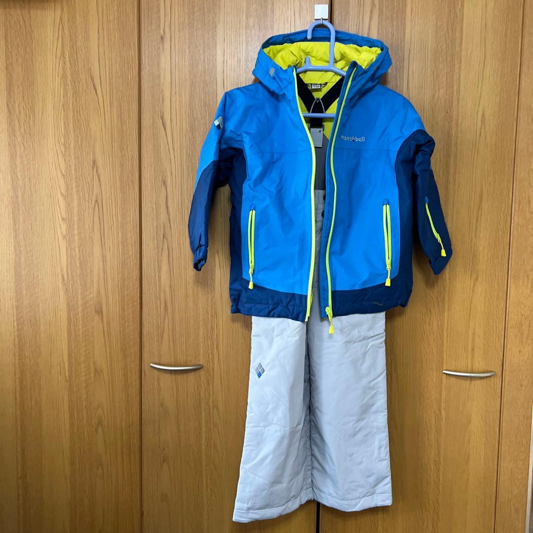 子ども用スキーウェア上下 青 110サイズモンベル