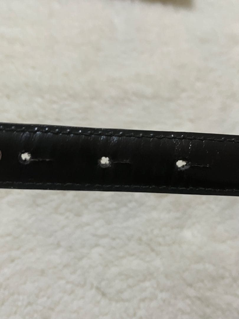 GUCCI グッチ　ブラックレザー ベルト　ゴールド　ダブルGロゴ