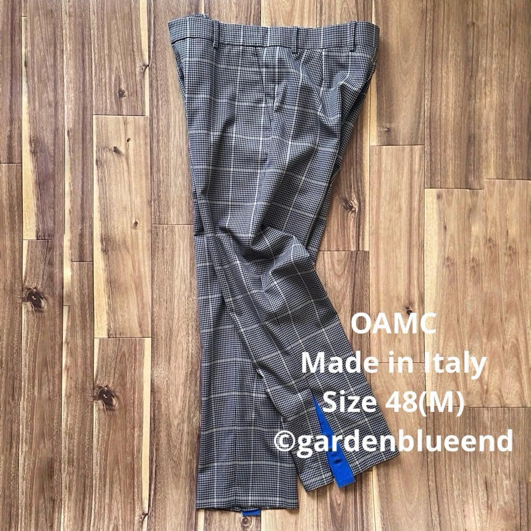 OAMC サイドスリット チェック スラックス サイズM 48 パンツ グレー