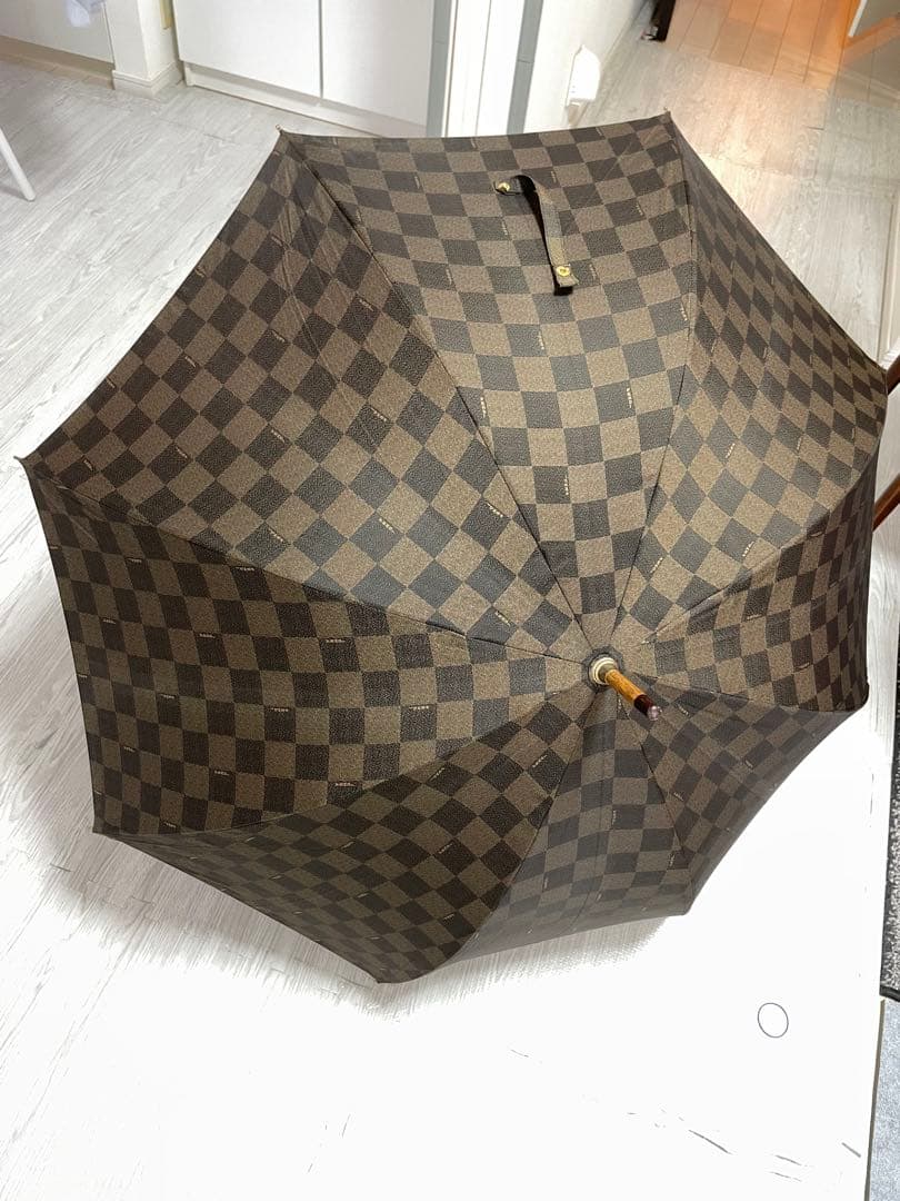 Fendi チェック柄長傘 ブラウン系