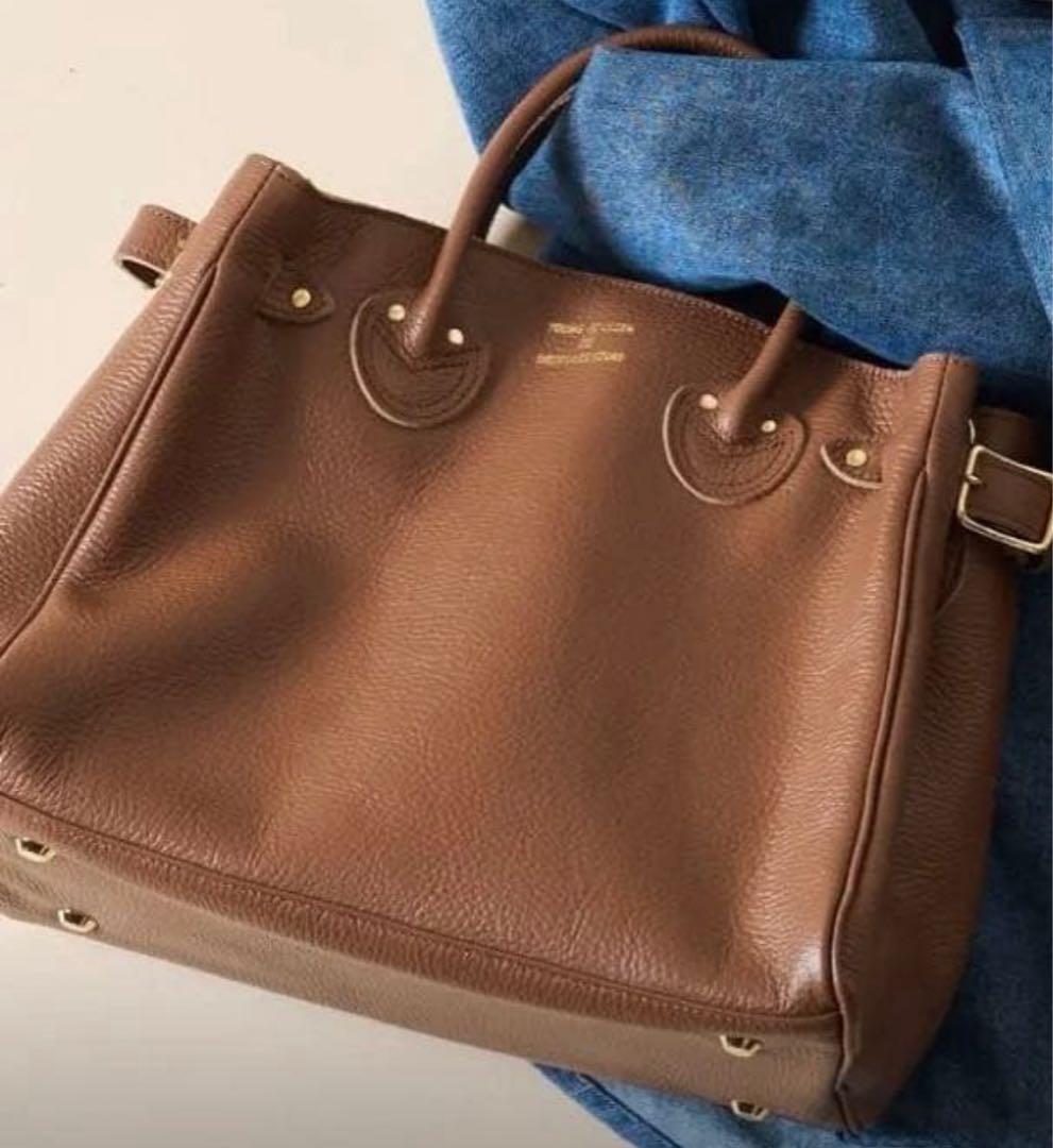 美品！YOUNG&OLSEN エンボスレザー ベルテッド トートバッグ