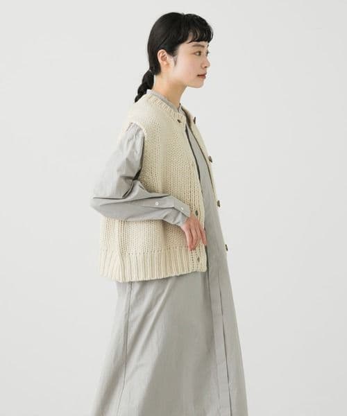 【かぐれ】ラムウールボタンニットベスト