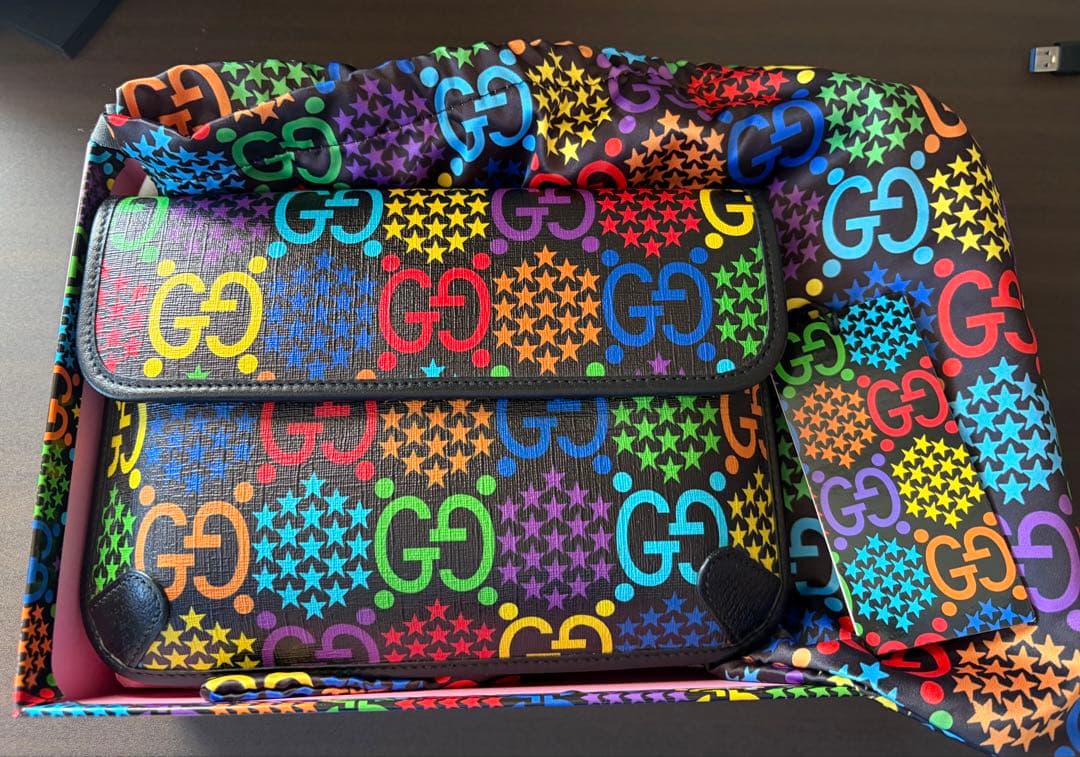 も*ろ様 t*)様 GUCCI GGサイケデリック ベルト ボディバッグ ウエス