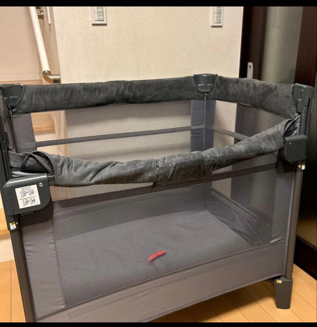 Aprica ココネルエアー プラス AB グレー 折畳み ベビーベッド