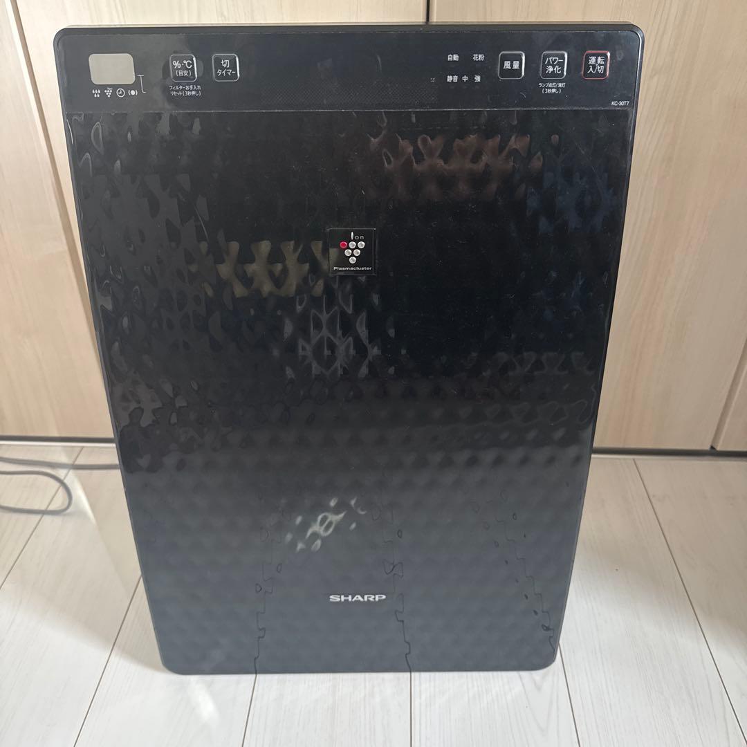 SHARP 空気清浄機 加湿器黒 スリムタイプ