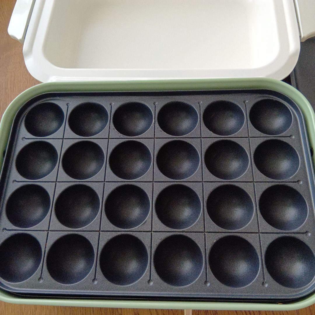 BRUNO コンパクトホットプレート グラスグリーン　３種プレート＋レシピブック