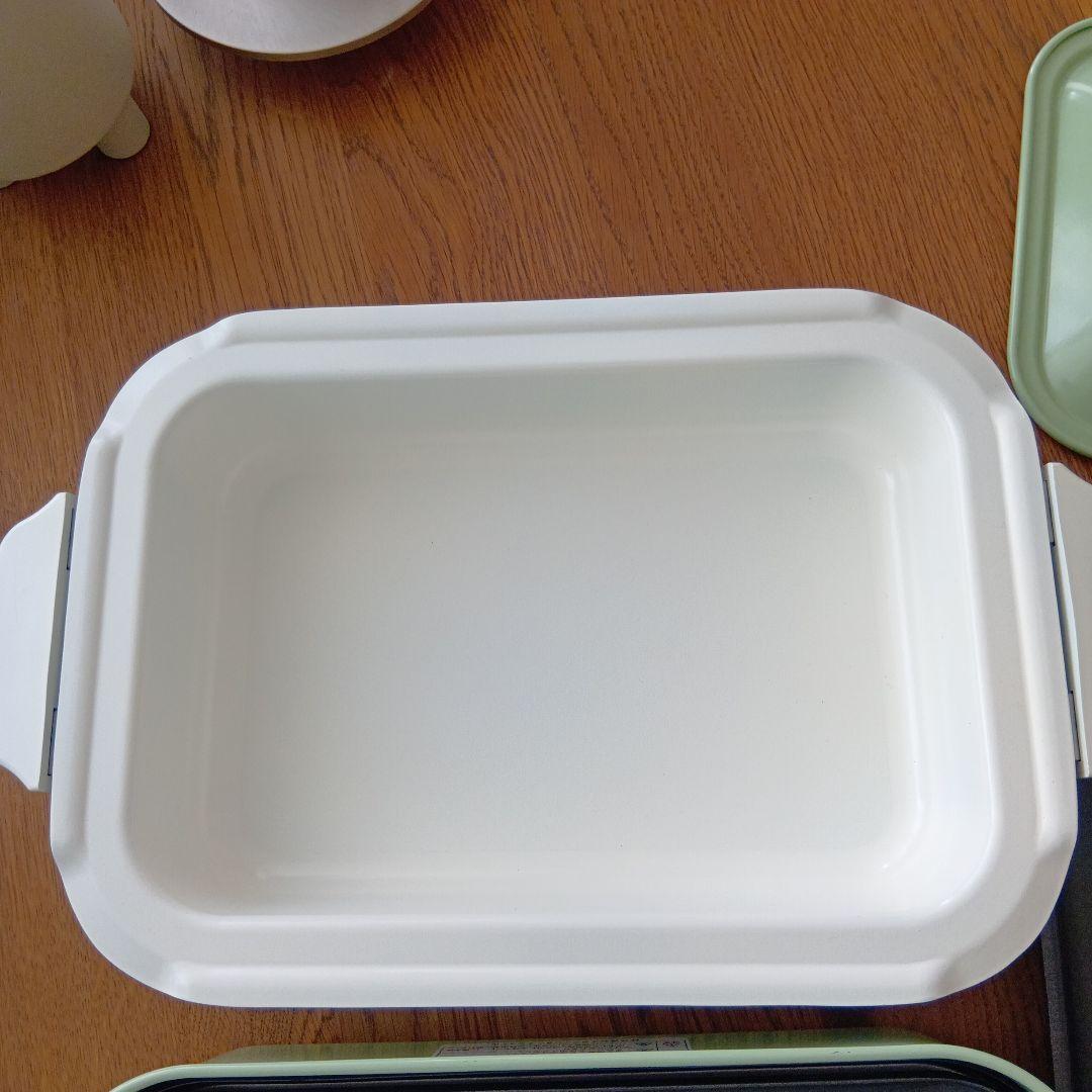 BRUNO コンパクトホットプレート グラスグリーン　３種プレート＋レシピブック