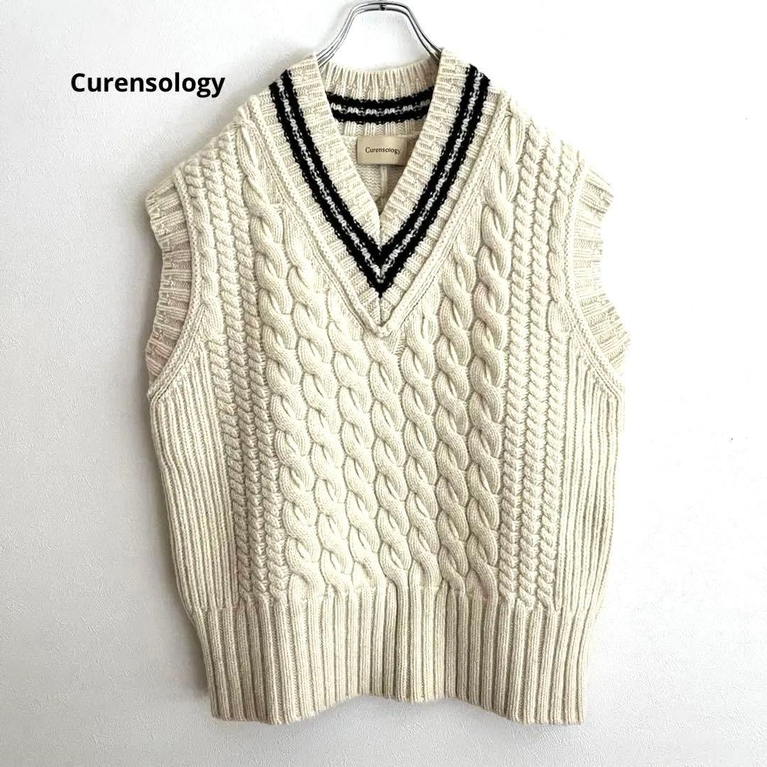 定価3.08万 カレンソロジー アランチルデンニットベスト アイボリー