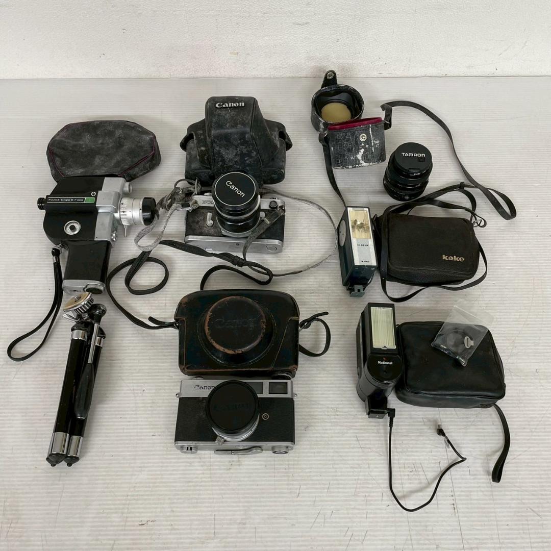 昭和 レトロ フイルム カメラ レンズ ストロボ まとめてセットJ0952