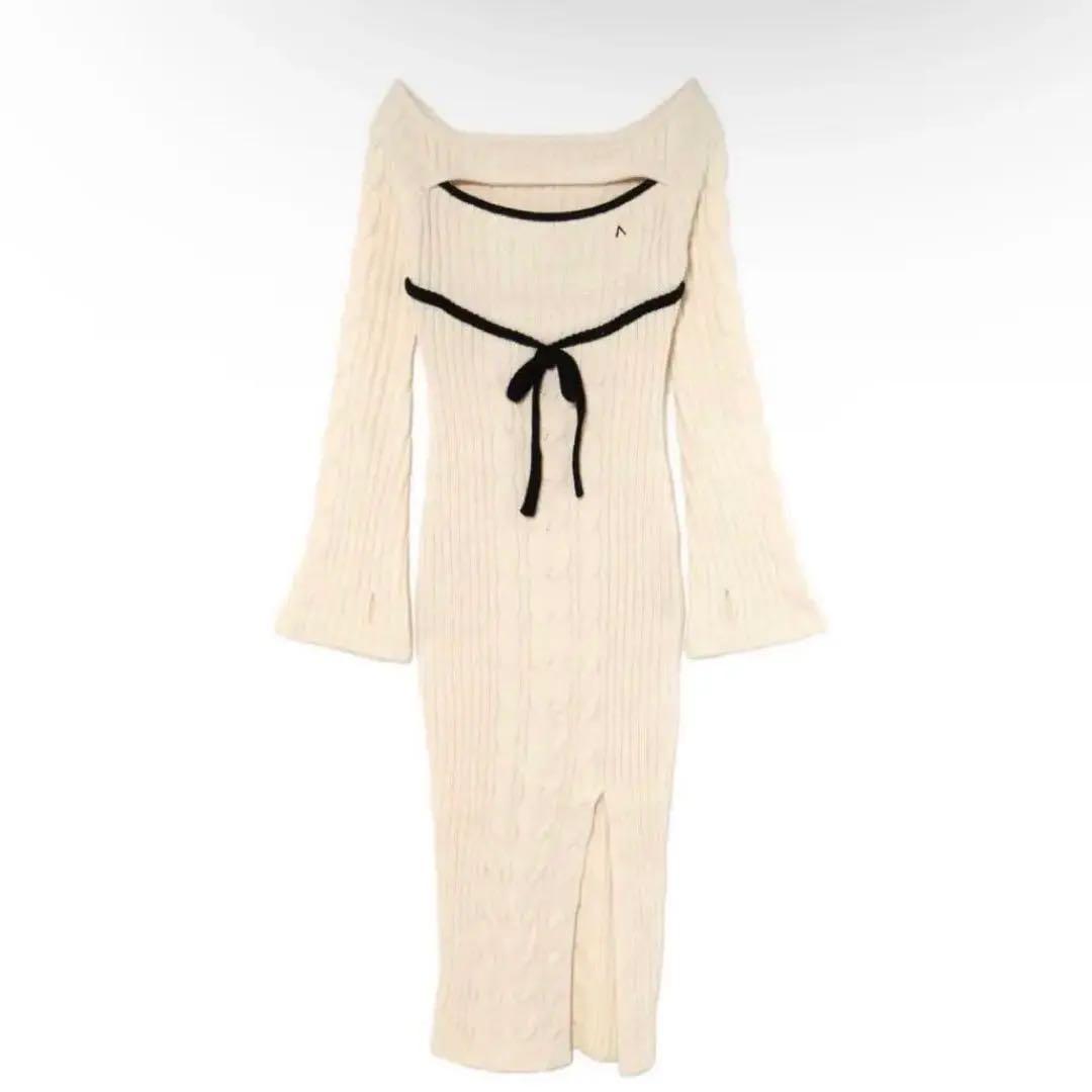 【にゃたん】andmary Joan ribbon knit dress