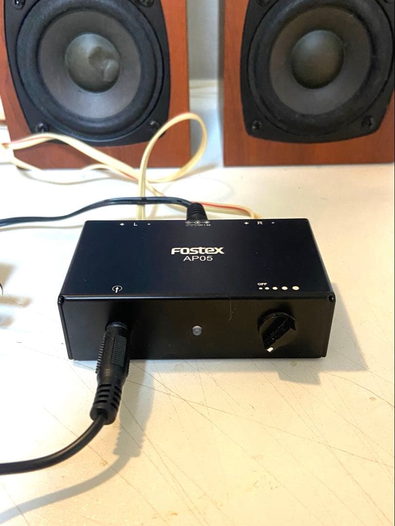 Fostex P802-S スピーカー　アンプセット　木目調　ブックシェルフ
