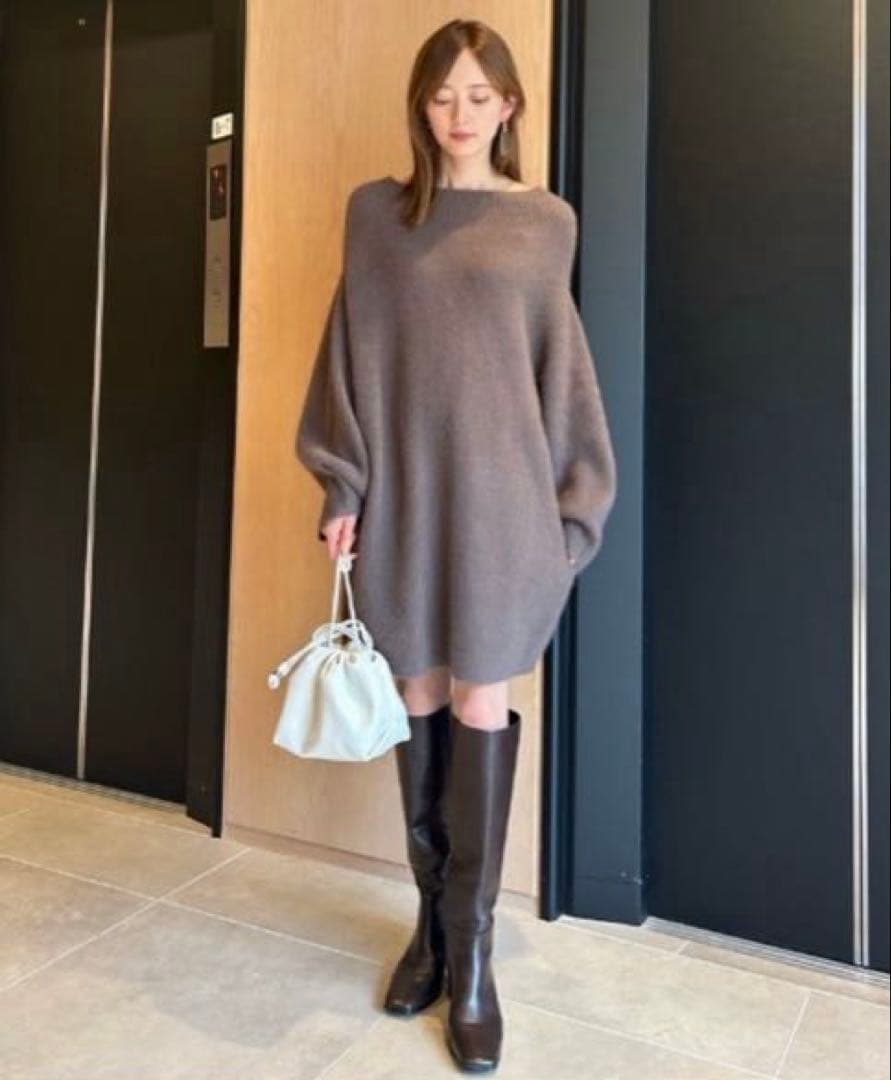 【値下げ中】FRAY I.D /フレイアイディー ラクーンニットミニワンピース