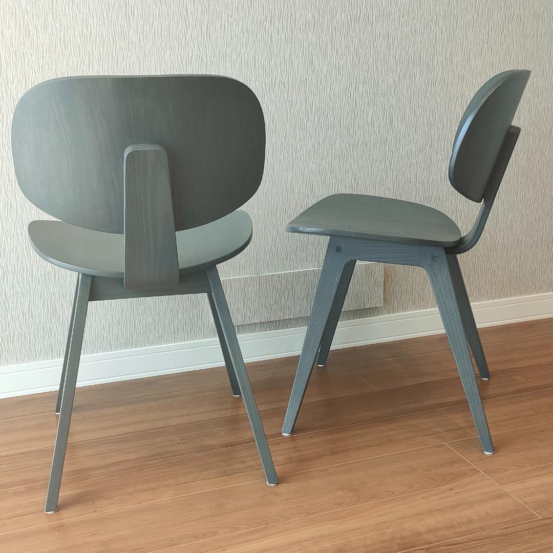 藤栄　カマーWチェア　2脚セット　ダイニングチェア　天然木