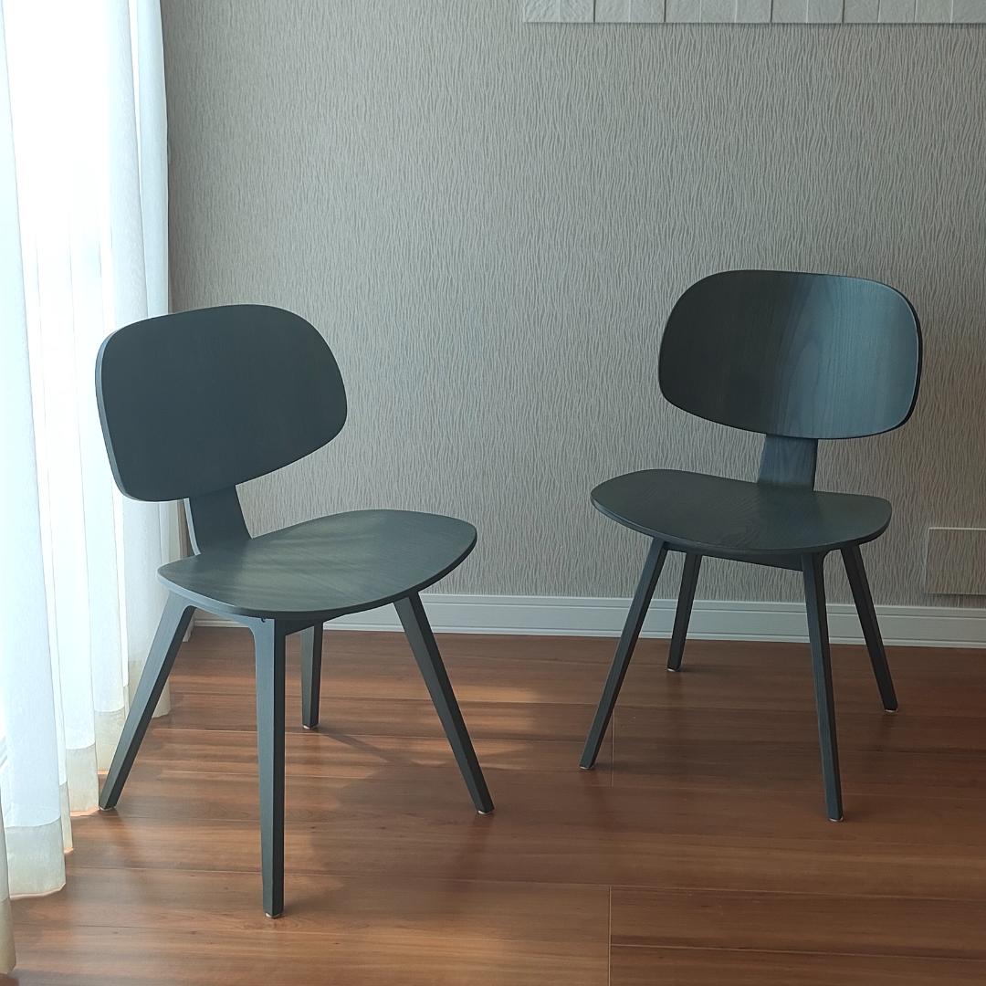 藤栄　カマーWチェア　2脚セット　ダイニングチェア　天然木