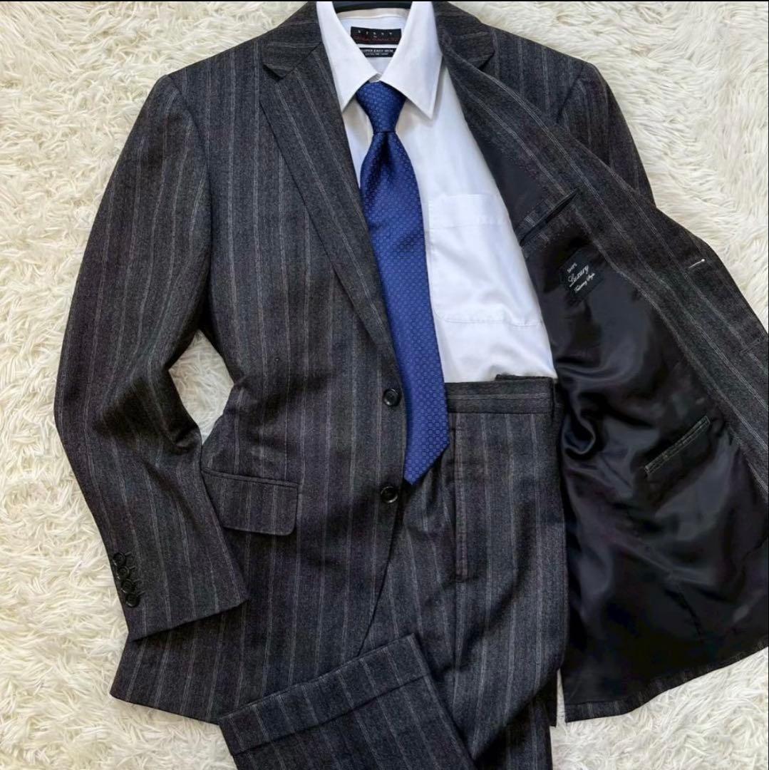 SHIPS 高級生地ゼニア ストライプ スーツ 総裏 本切羽 48 L