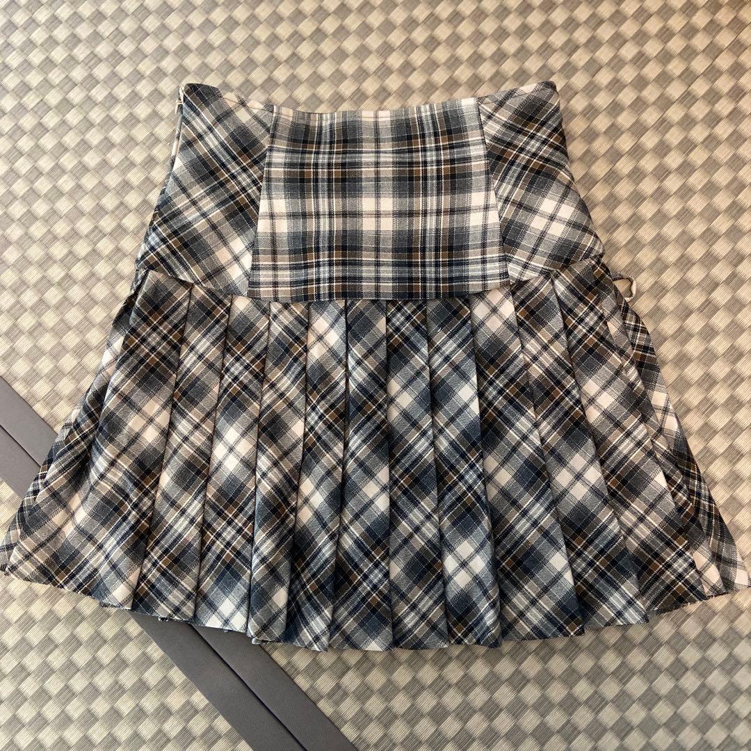 Jade highwaist mini skirt check 新品　S