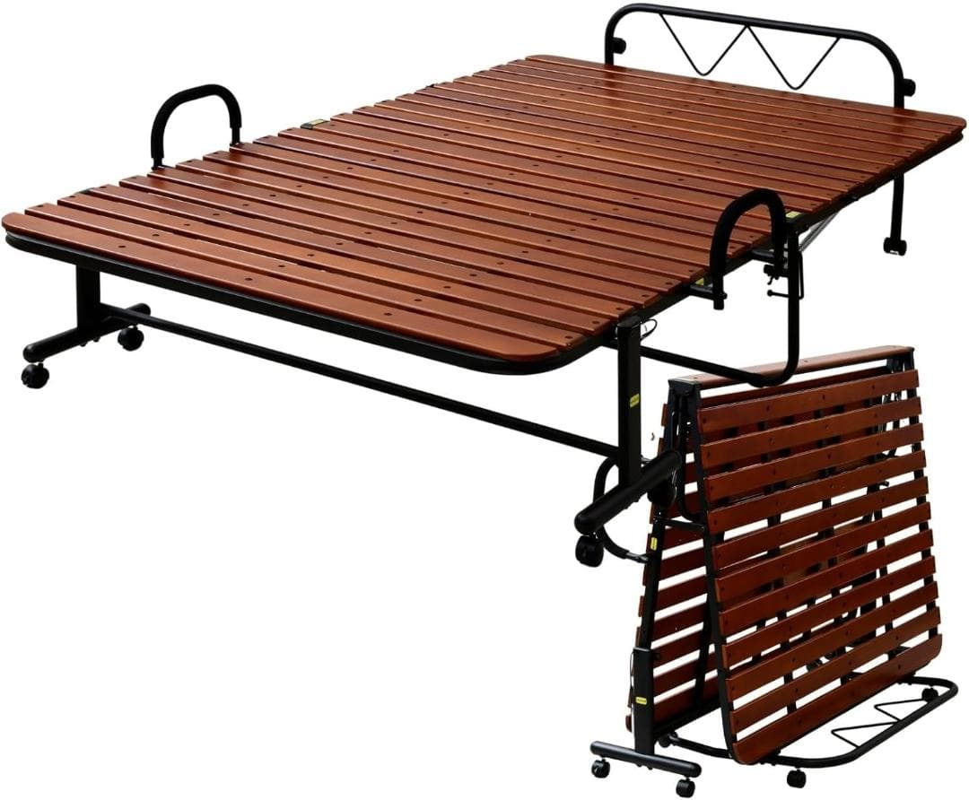 すのこベッド 折りたたみベッドセミダブル YSFB-1SD(DBR/MBK)