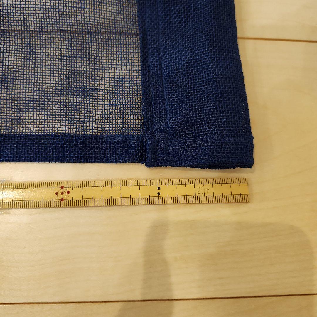 手染め 蚊帳 のれん 本麻 無地染め ネイビーブルー 150×85cm 日本製