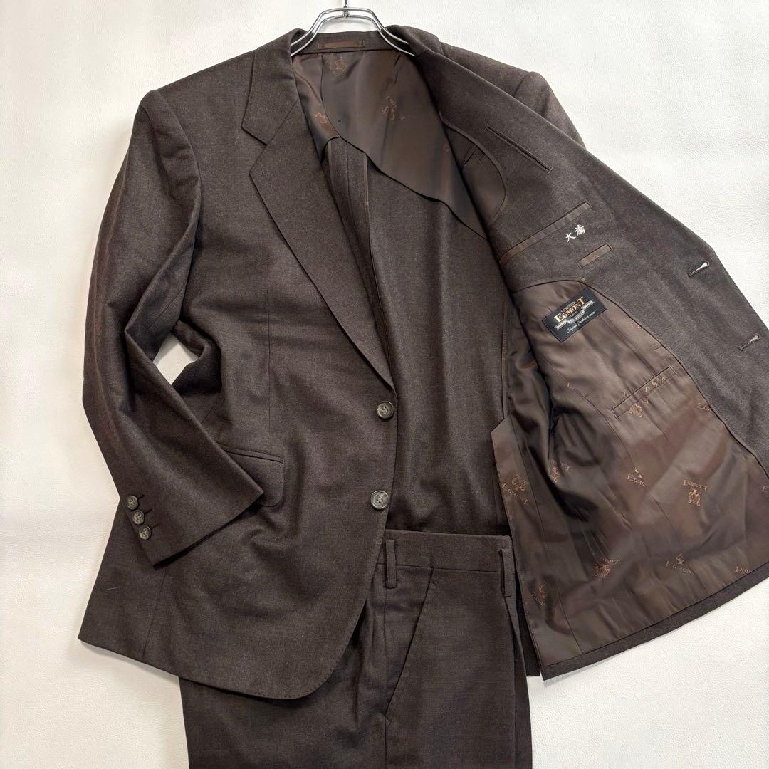 エルメネジルドゼニア ブラウン スーツ セットアップ Mサイズ 背抜き